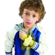 Pictured: Child product model roleplaying being alone in a white room looking badass.